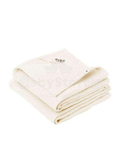 BIBS Muslin Cloth 2-pack Art.152792 Ivory - Пелёнка из натурального хлопка (муслиновая) 70х70 см
