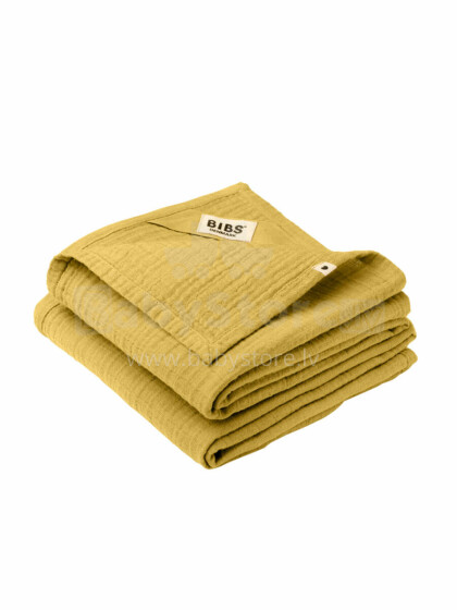 BIBS Muslin Cloth 2-pack Art.152798 Mustard - Natūralios medvilnės sauskelnė (muslinas) 70x70 cm