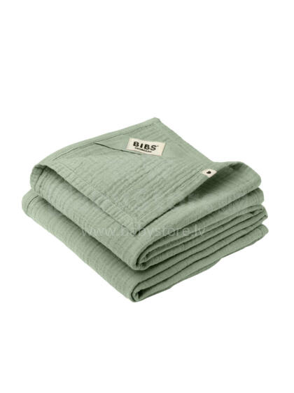 BIBS Muslin Cloth 2-pack Art.152799 Sage - Пелёнка из натурального хлопка (муслиновая) 70х70 см