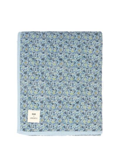 BIBS x Liberty Quilted Blanket Art.152820 Chamomile Lawn Baby Blue - Bērnu sega (sedziņa) 85х110 сm