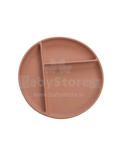 Atelier Keen Divided Silicone Suction Plate Art.152831 Cinnamon - Силиконовая тарелка с присоской