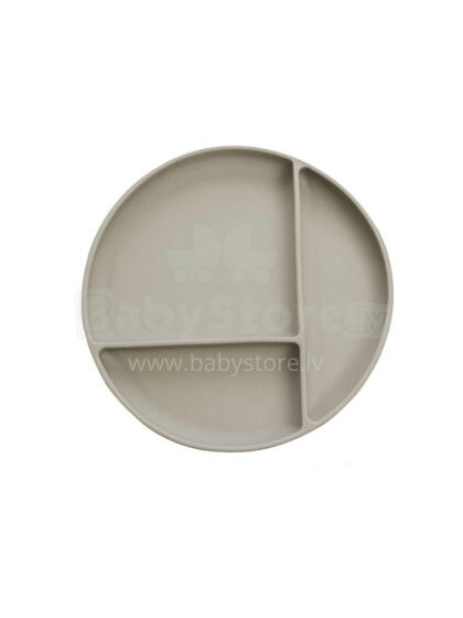 Atelier Keen Divided Silicone Suction Plate Art.152832 Greige - Silikona šķīvis ar piesūcekni