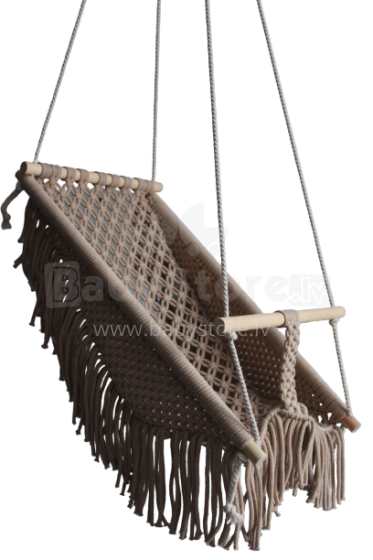 HandicraftBee Art.153326 High-quality adjustable knitted swing for babies in beige (made in Latvia)
