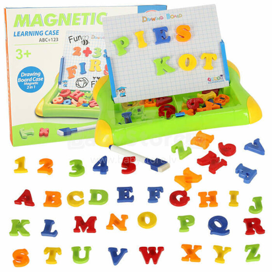 Ikonka Art.KX4677_1 Magnetic board for learning numbers letters green