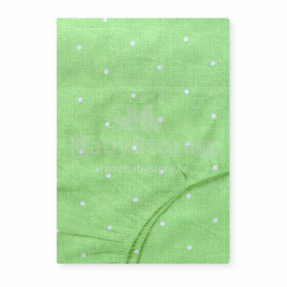 UR Kids Cotton  Art.153478 Green Dots  Простынка хлопковая с резинкой 120x60cм