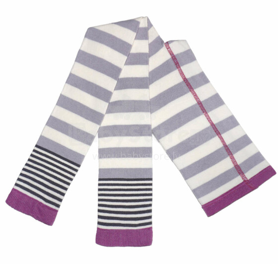 Weri Spezials Leggins for Children Lavender Stripes ART.WERI-0006 High quality children's cotton leggings for girls with cute design