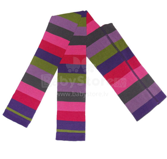 Weri Spezials Bērnu Leggingi Lilac Forest Block Stripes ART.WERI-0497 Augstas kvalitātes bērnu kokvilnas legingi meitenēm ar jauku dizainu