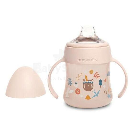 Suavinex Spout Forest  Art.253534 Pink Mācību krūze ar silikona uzgali,150ml