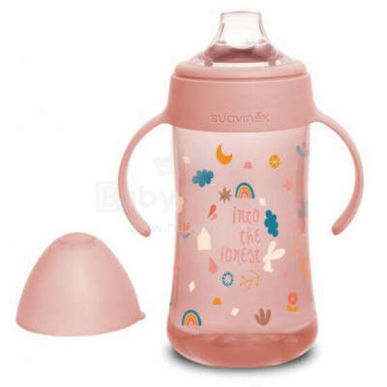 Suavinex Spout Forest  Art.253532  Поильник/кружечка обучающий с силиконовым носиком для малышей от 4 месяцев, 270 мл