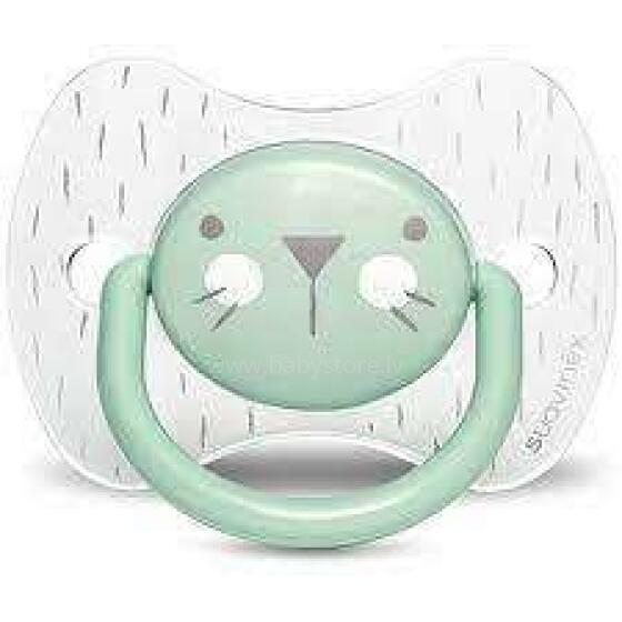 Suavinex Soother Whickers Art.253598 Анатомическая силиконовая пустышка 6-18 мес.