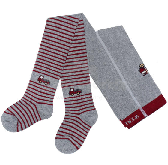 Weri Spezials Bērnu Zeķubikses Truck Gray and Ruby ART.SW-1303 Augstas kvalitātes bērnu kokvilnas Zeķubikses zēniem
