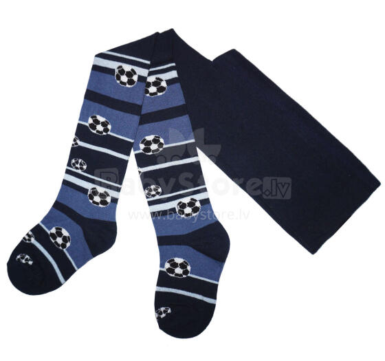 Weri Spezials Bērnu Zeķubikses Football and Stripes Navy ART.WERI-2738 Augstas kvalitātes bērnu kokvilnas Zeķubikses zēniem