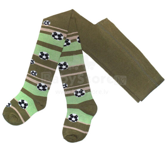 Weri Spezials Bērnu Zeķubikses Football and Stripes Olive ART.WERI-2901 Augstas kvalitātes bērnu kokvilnas Zeķubikses zēniem