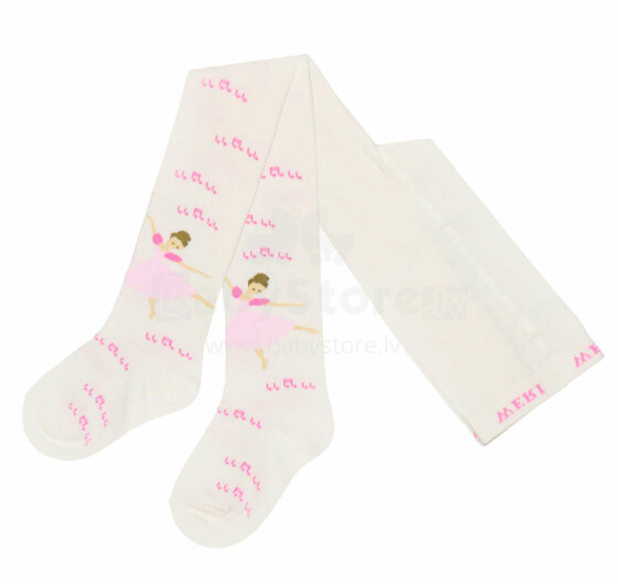 Weri Spezials Children's Tights Ballet Dancer Cream ART.WERI-6033 High quality children's cotton tights for girls with cute design