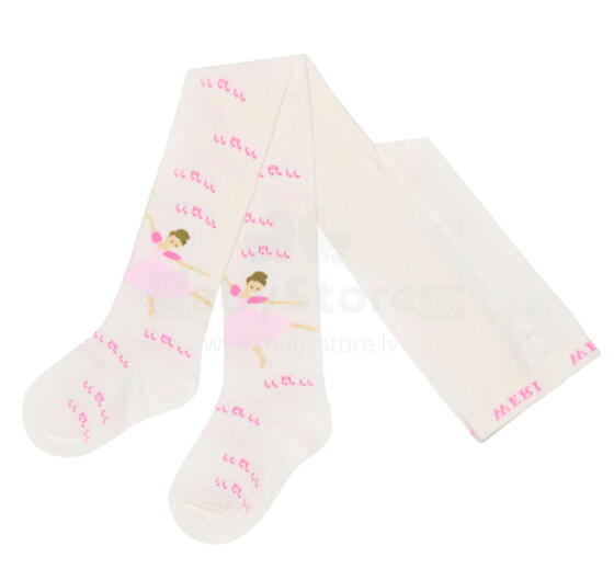 Weri Spezials Детские колготки Ballet Dancer Cream ART.WERI-6033 Высококачественные детские хлопковые колготки для девочек с милым дизайном