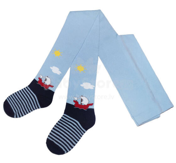 Weri Spezials Детские колготки Ship, Ahoy! Light Blue ART.WERI-8385 Высококачественные детские хлопковые колготки для мальчиков