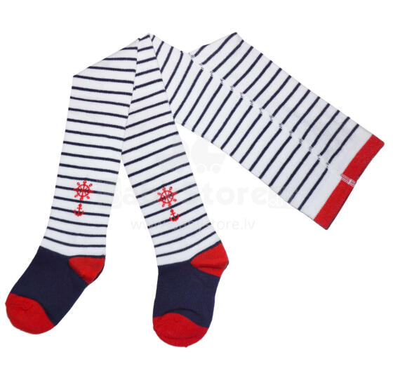 Weri Spezials Children's Tights Anchor White ART.WERI-8399 High quality children's cotton tights for boys