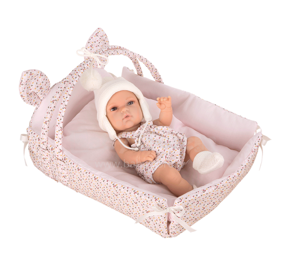 Arias Baby Doll Art.AR60283  Новорожденная кукла с кроваткой в виде зайчика, 33 см