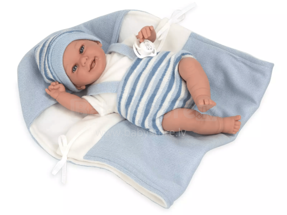Arias Baby Doll Art.AR60751 Blue  Mazuļu lelle ar sedziņu, 35cm