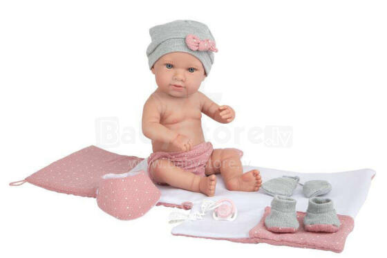 Arias Baby Doll Salma Art.AR65288 Кукла c розовы пледом, 42 см.