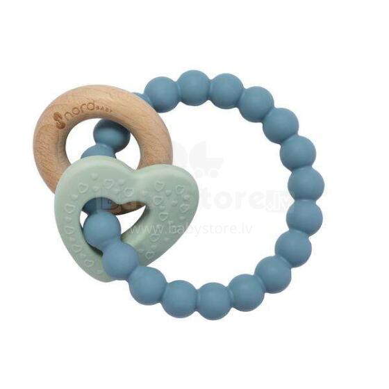 Nordbaby Silicone Teether  Art.265766 Blue Augstākas kvalitātes - silikona grabulis (100% dabisks)