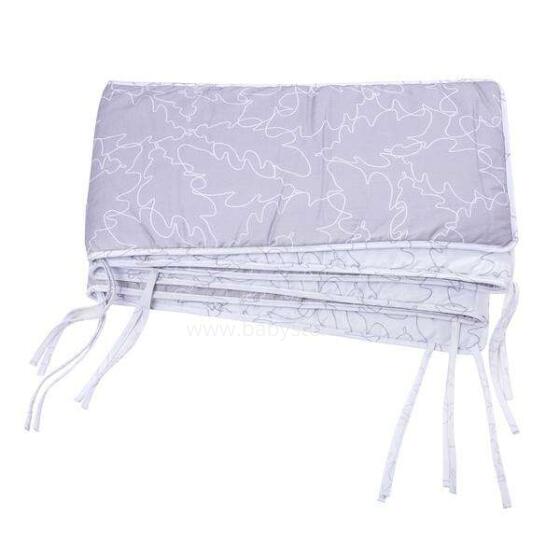 NordBaby Cot Bumper Frozen Leaves Art.255552 Grey Бортик-охранка для детской кроватки 360cm