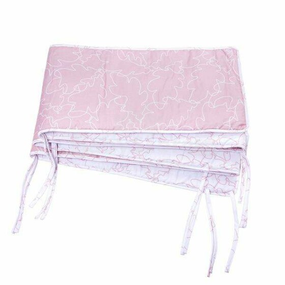 NordBaby Cot Bumper Frozen Leaves Art.255553 Pink Бортик-охранка для детской кроватки 360cm