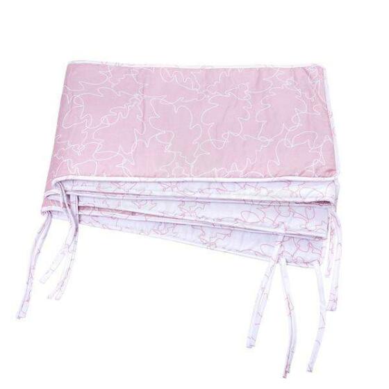 NordBaby Cot Bumper Frozen Leaves Art.255553 Pink