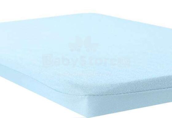 Nordbaby Sheet Protector Art.34832 Sky Blue Ūdensnecaurlaidīgs kokvilnas palags ar gumiju  60x120 cm