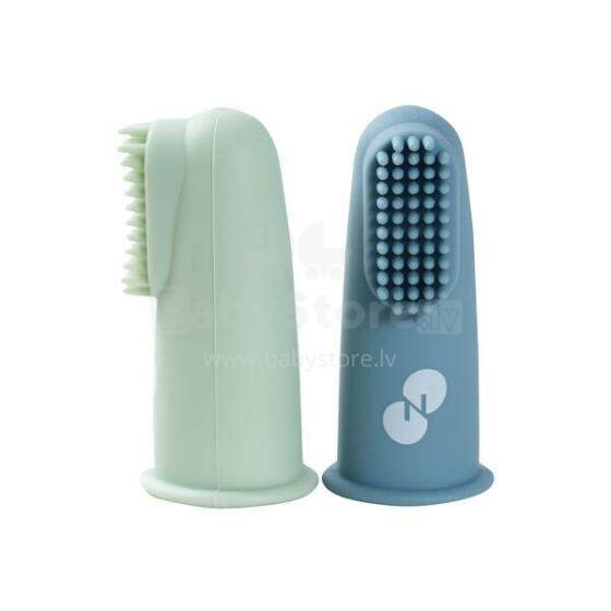 Nordbaby Gum Massager Art.265769 Силиконовая щетка-напальчник для первых зубов,2 шт.