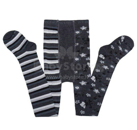 Weri Spezials Children's Tights Creative Anthracite ART.WERI-3530 High quality children's cotton tights for gilrs