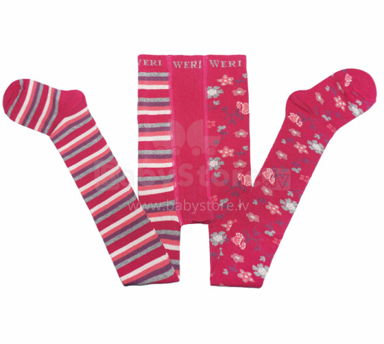 Weri Spezials Children's Tights Creative Pink ART.WERI-3534 High quality children's cotton tights for gilrs