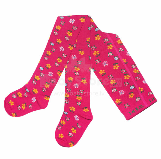 Weri Spezials Children's Tights Dainty Flowers Pink ART.WERI-4995 High quality children's cotton tights for gilrs