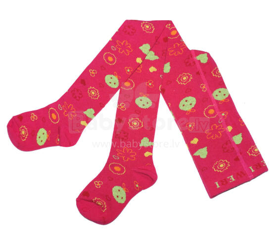 Weri Spezials Детские колготки Pumpkin Blossoms Pink ART.WERI-3607 Высококачественные детские хлопковые колготки для девочек