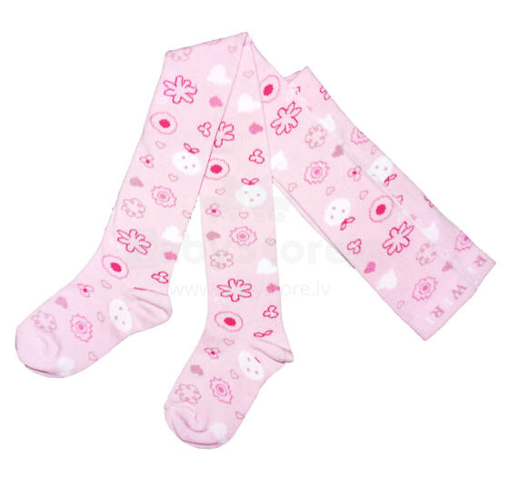 Weri Spezials Children's Tights Pumpkin Blossoms Rose ART.WERI-3614 High quality children's cotton tights for gilrs