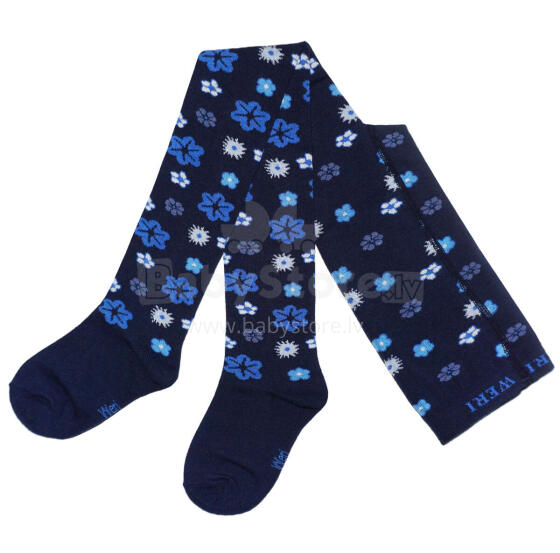 Weri Spezials Детские колготки  Daisies Navy ART.WERI-3853 Высококачественные детские хлопковые колготки для девочек