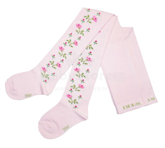 Weri Spezials Детские колготки Rose Branches Light Pink ART.WERI-5688 Высококачественные детские хлопковые колготки для девочек