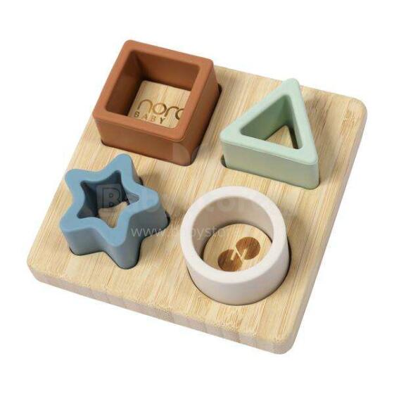 Nordbaby Puzzle Board  Art.265764 Attīstoša koka rotaļlieta 'Ģeometriskas figūras'