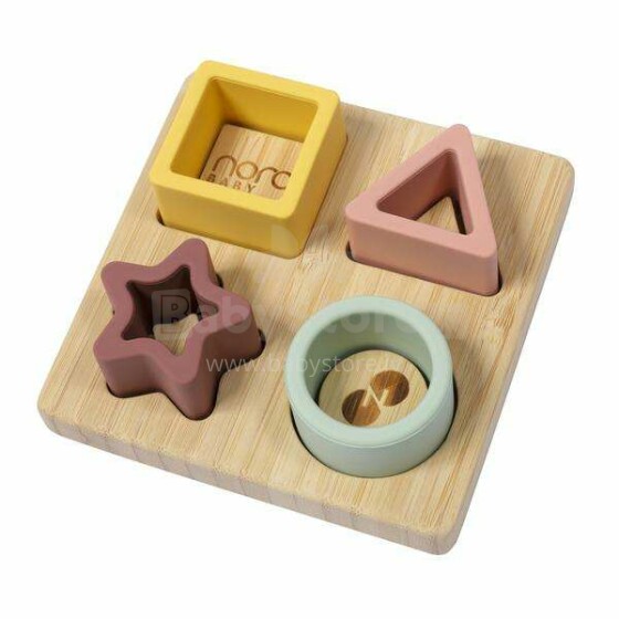 Nordbaby Puzzle Board  Art.265763 Развивающая деревянная игрушка 'Геометрические фигуры'