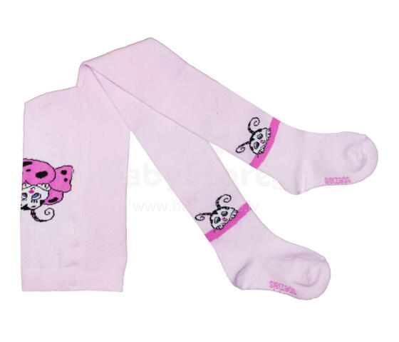 Weri Spezials Children's Tights Little Ladybug Light Pink ART.WERI-1892 High quality children's cotton tights for gilrs