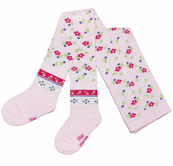 Weri Spezials Children's Tights Etno Rose ART.WERI-0065 High quality children's cotton tights for gilrs