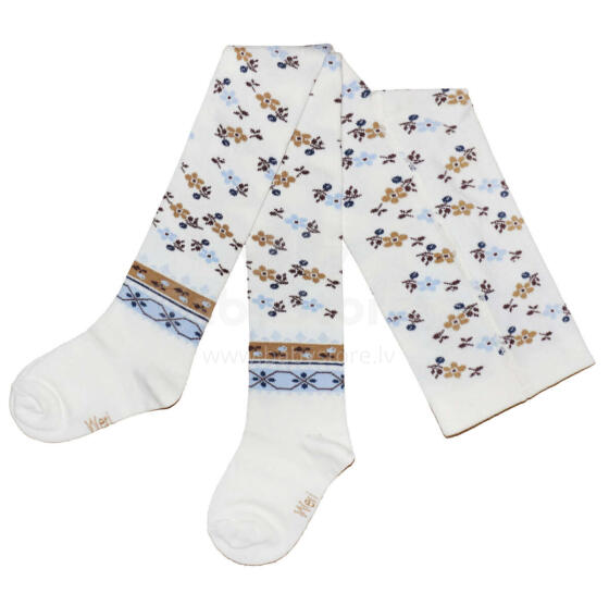 Weri Spezials Children's Tights Etno Cream ART.WERI-0113 High quality children's cotton tights for gilrs