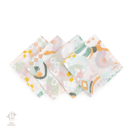 Makaszka Muslin Wipe Art.154372 Augstākās kvalitātes muslina ietināšanas autiņš no bambusa, 4 gb. (35x35 cm)