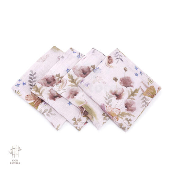 Makaszka Muslin Wipe Art.154380 Augstākās kvalitātes muslina ietināšanas autiņš no bambusa, 4 gb. (35x35 cm)