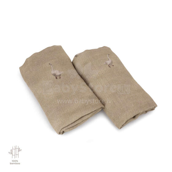 Makaszka Muslin Wipe Art.154385 Augstākās kvalitātes muslina ietināšanas autiņš no bambusa, 2 gb. (65x65 cm)