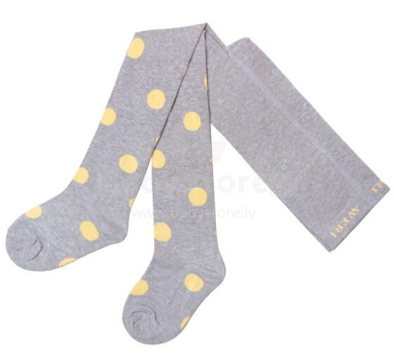 Weri Spezials Детские колготки Big Dots Grey and Vanilla ART.WERI-7219 Высококачественные детские хлопковые колготки для девочек