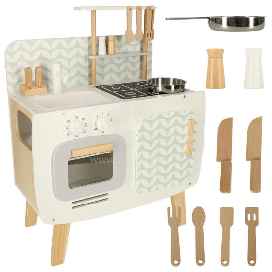 Ikonka Wooden Kitchen MDF Lulilo Retro Art.KX4635 Children's wooden kitchen with accessories