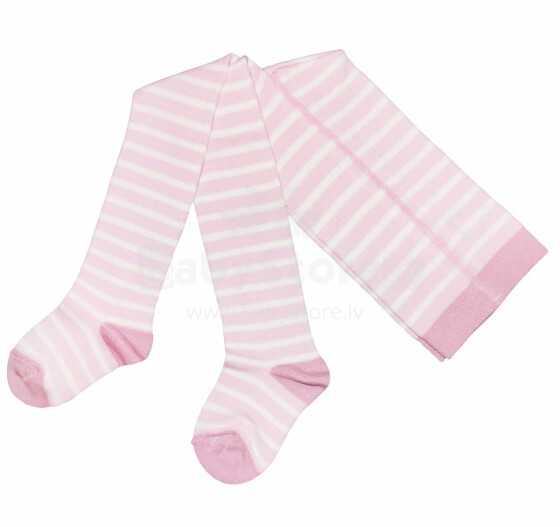 Weri Spezials Детские колготки White Stripes Light Pink ART.WERI-2948 Высококачественные детские хлопковые колготки для детей