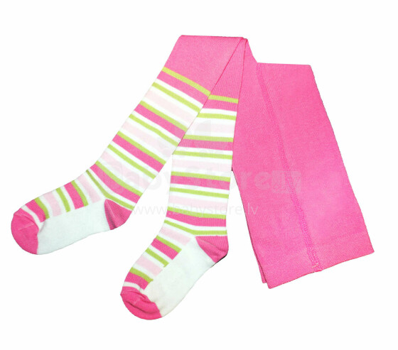 Weri Spezials Детские колготки Green Stripes Dark Pink ART.WERI-6163 Высококачественные детские хлопковые колготки для девочек