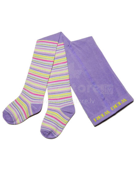 Weri Spezials Детские колготки Colorful Stripes Lilac ART.SW-0191 Высококачественные детские хлопковые колготки для девочек
